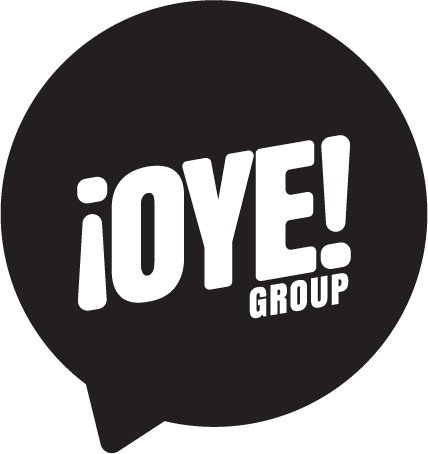 OyeGroup logo, featuring the bold 'OYE!' text with a dynamic design.